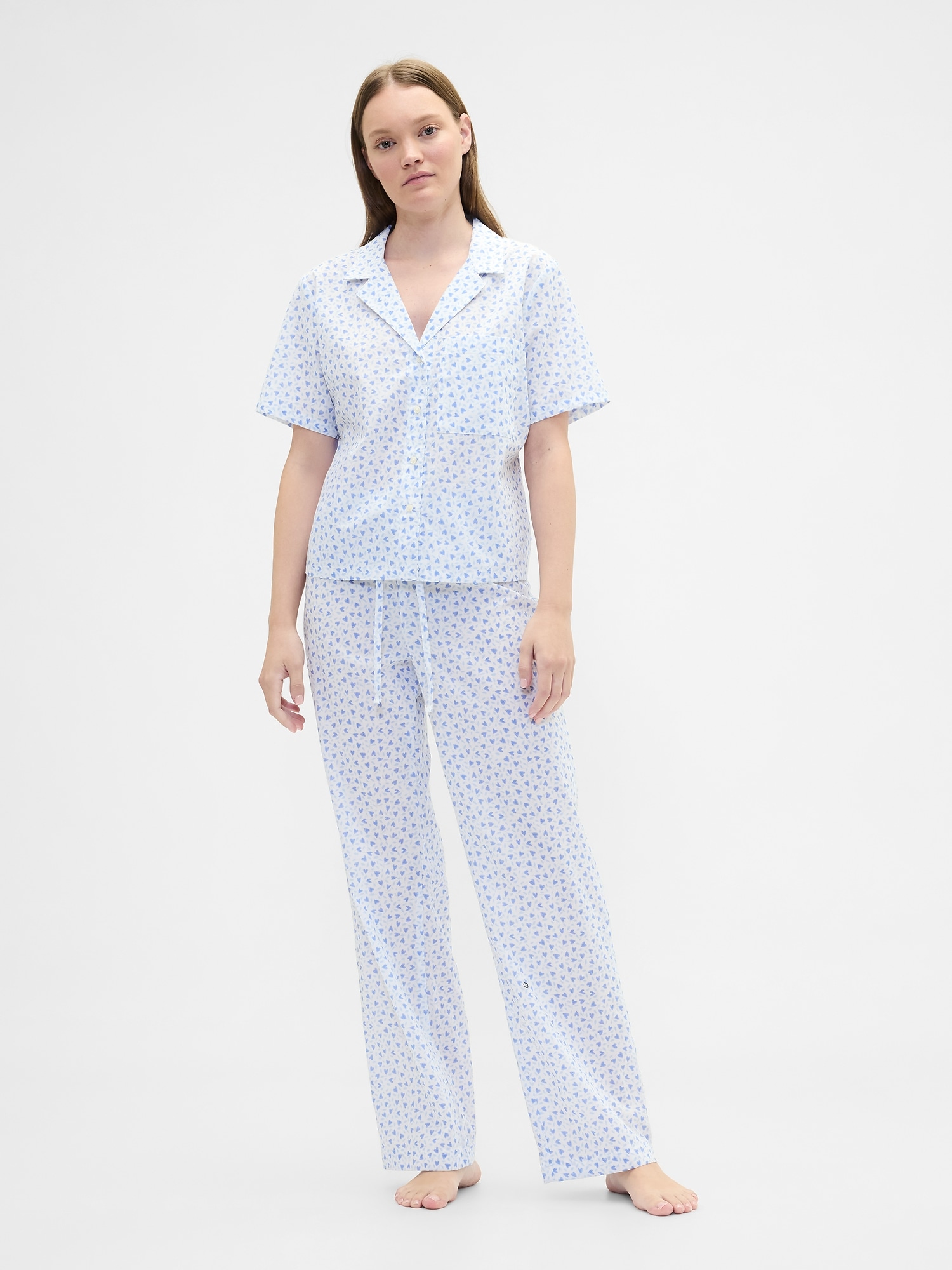 Gap Factory Print Poplin Pj Shirt In Blue