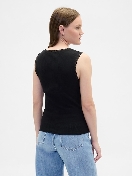 Image number 2 showing, Sleeveless Pointelle Top