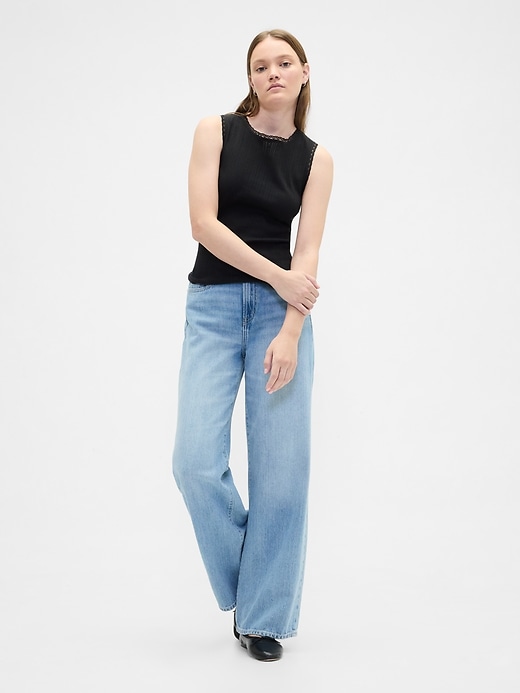 Image number 3 showing, Sleeveless Pointelle Top
