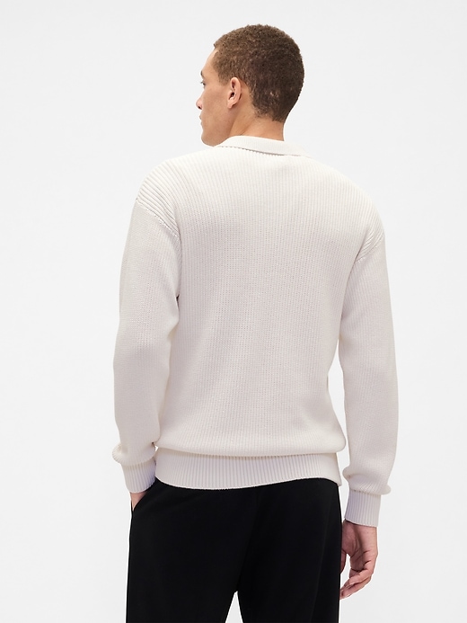 Image number 2 showing, Relaxed Ribbed Sweater Polo Shirt