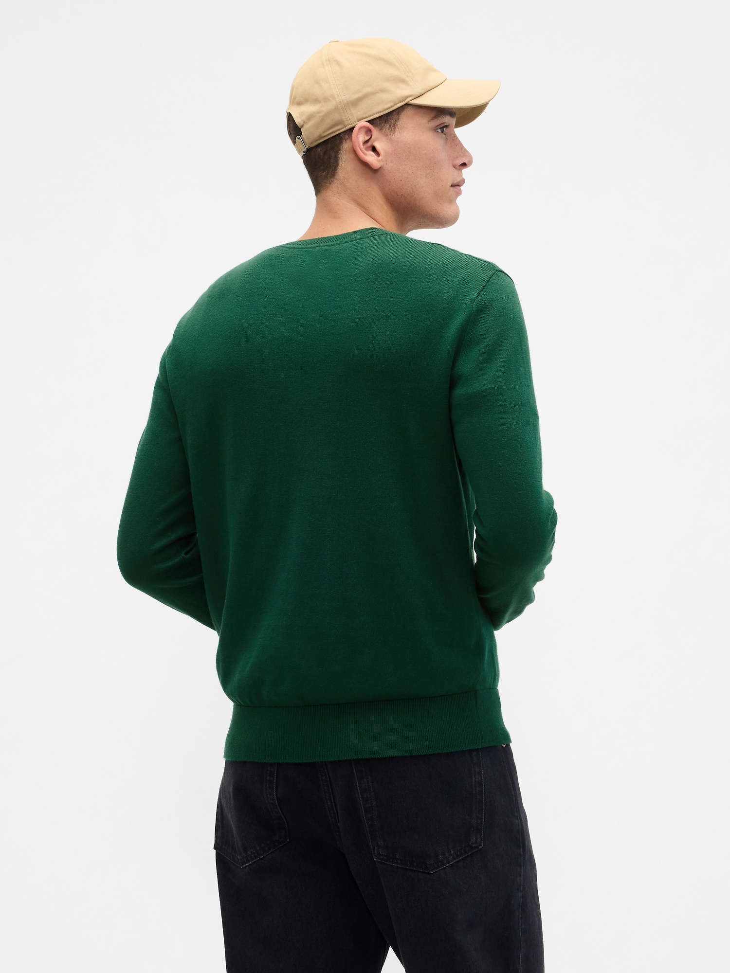 Gap Factory Cotton V-neck Sweater In Green