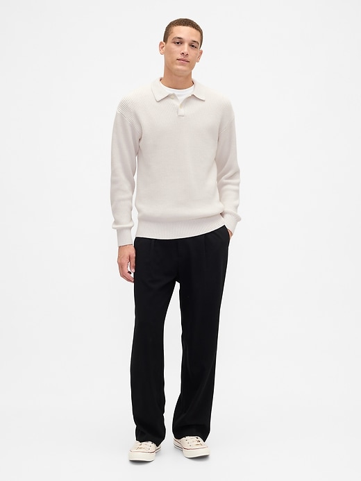 Image number 3 showing, Relaxed Ribbed Sweater Polo Shirt
