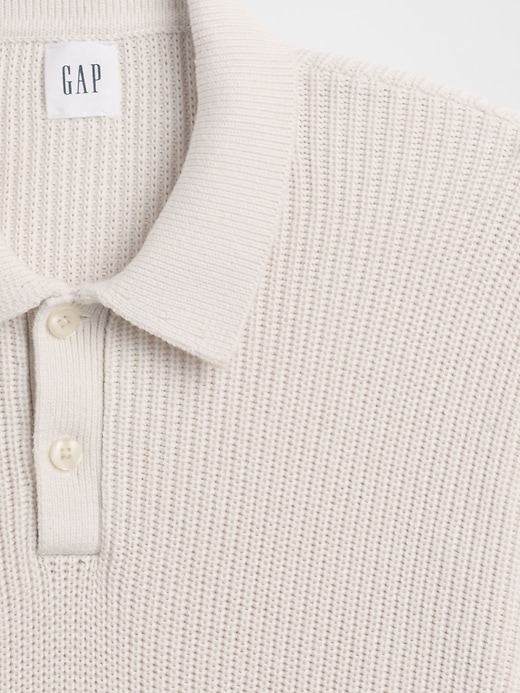 Image number 4 showing, Relaxed Ribbed Sweater Polo Shirt