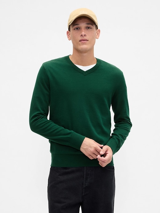 Image number 1 showing, Cotton V-Neck Sweater