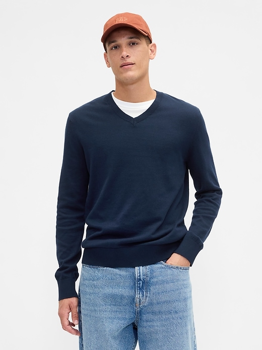 Image number 1 showing, Cotton V-Neck Sweater