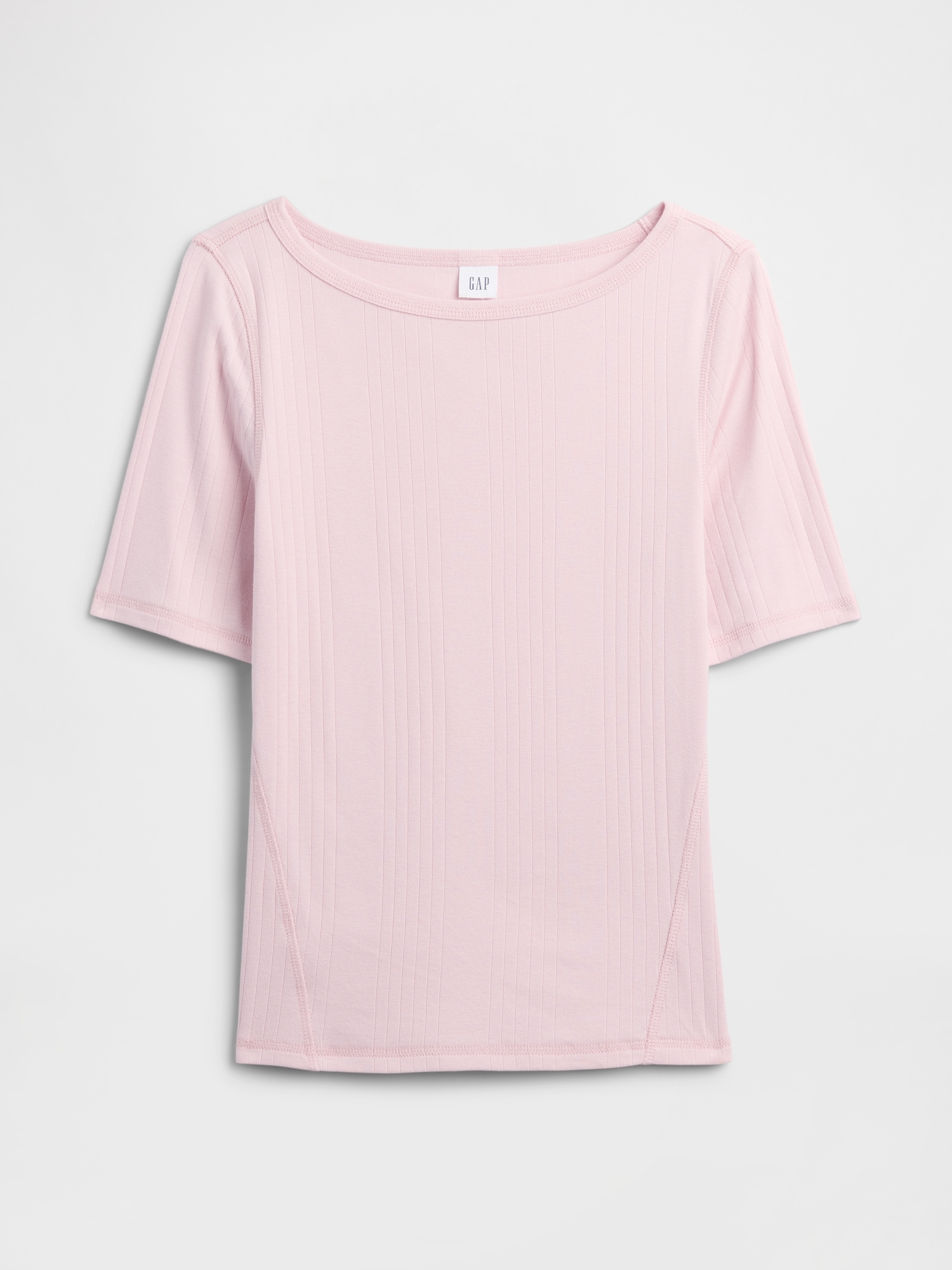 Gap Factory Modern Ribbed Boatneck T-shirt In Pink