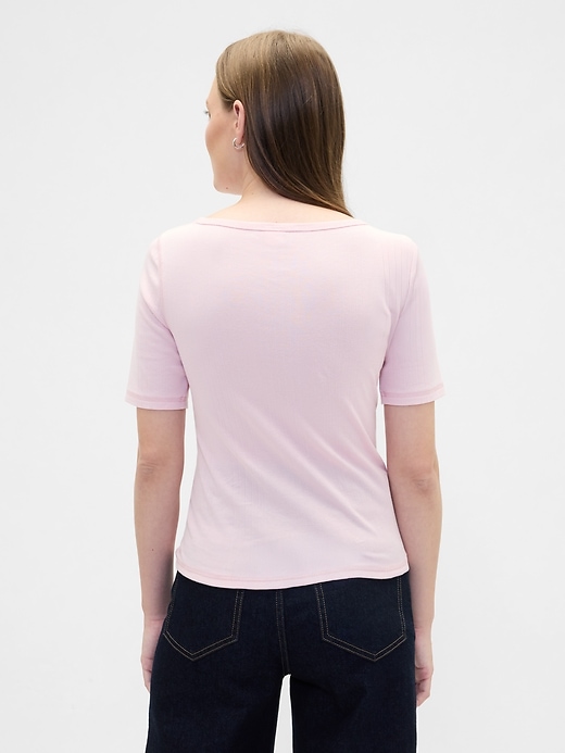 Image number 2 showing, Modern Ribbed Boatneck T-Shirt