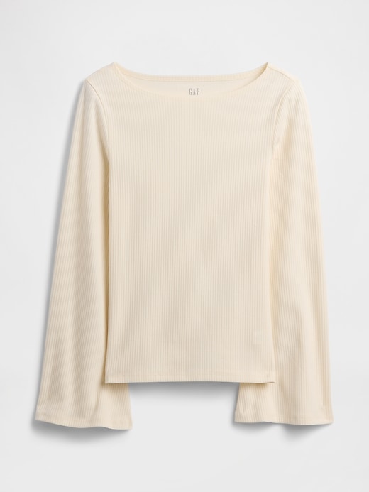 Image number 5 showing, Velour Bell Sleeve Boatneck T-Shirt
