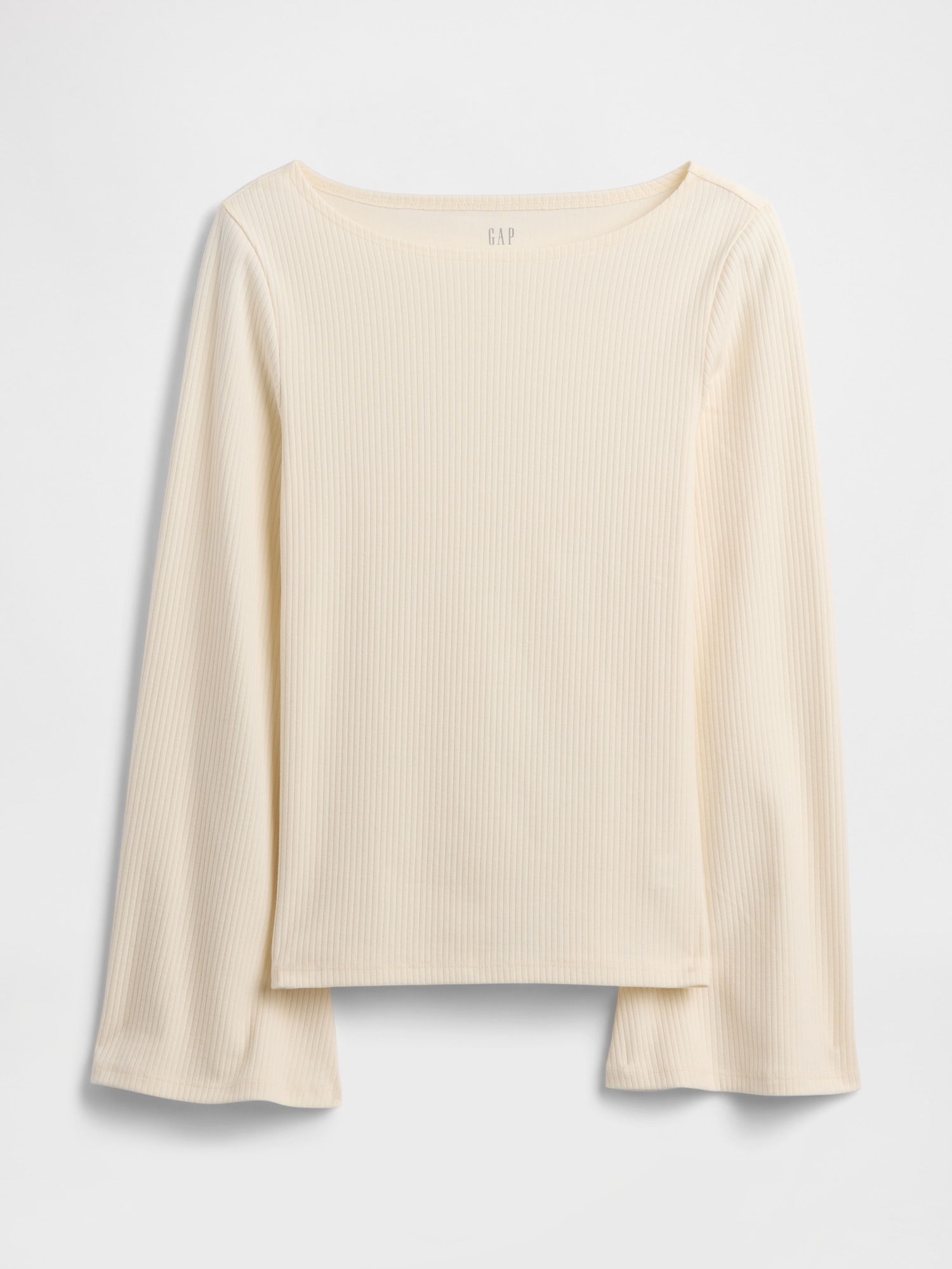 Gap Factory Velour Bell Sleeve Boatneck T-shirt In White