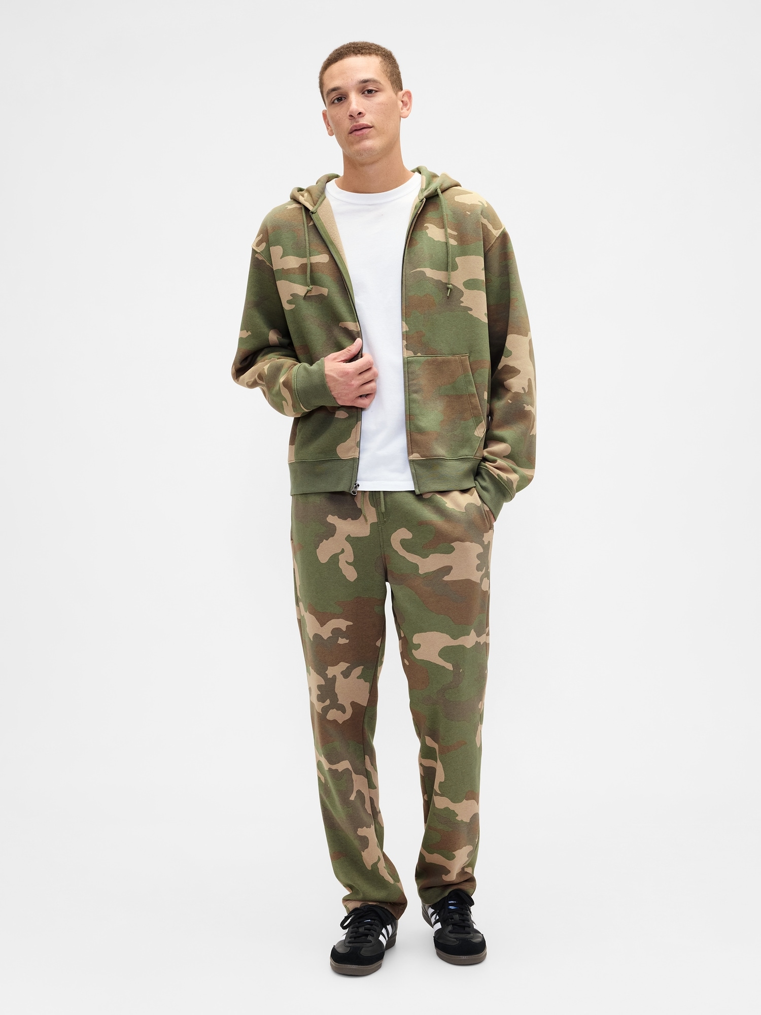 Vintage Soft Straight-Leg Sweatpants - Green Camo