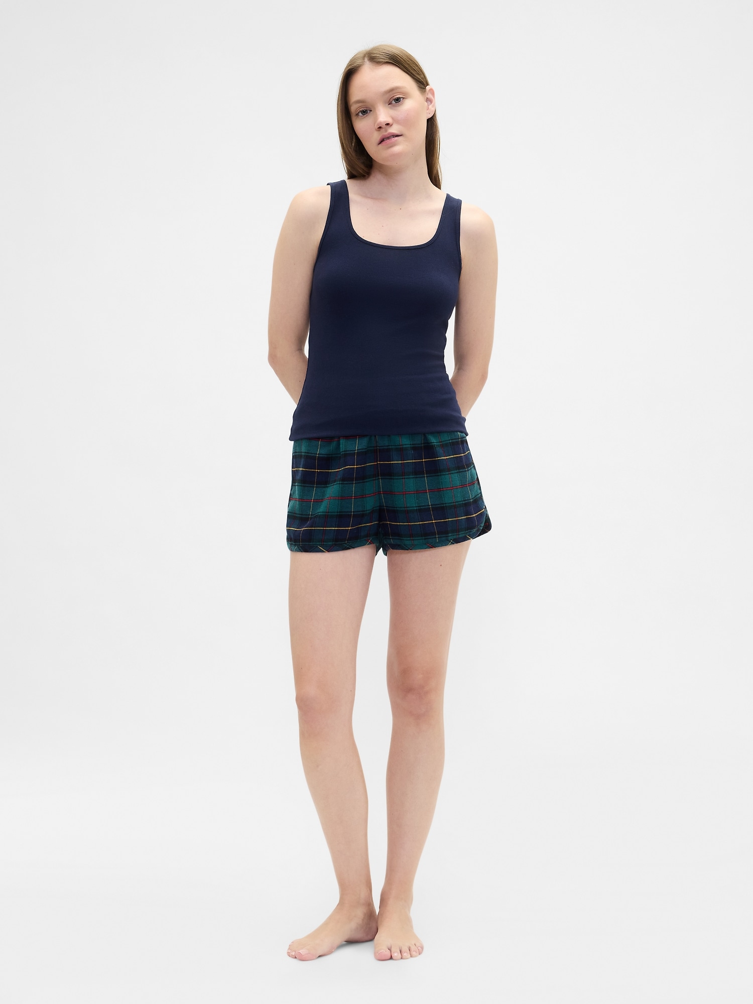 Flannel PJ Shorts - Family Blackwatch Plaid