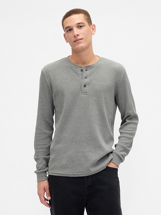 Image number 1 showing, Waffle-Knit Henley T-Shirt