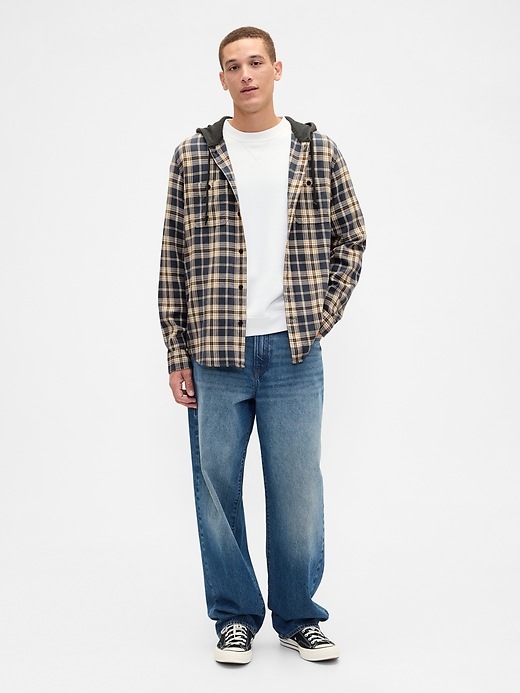 Image number 3 showing, Hooded Flannel Shirt in Standard Fit