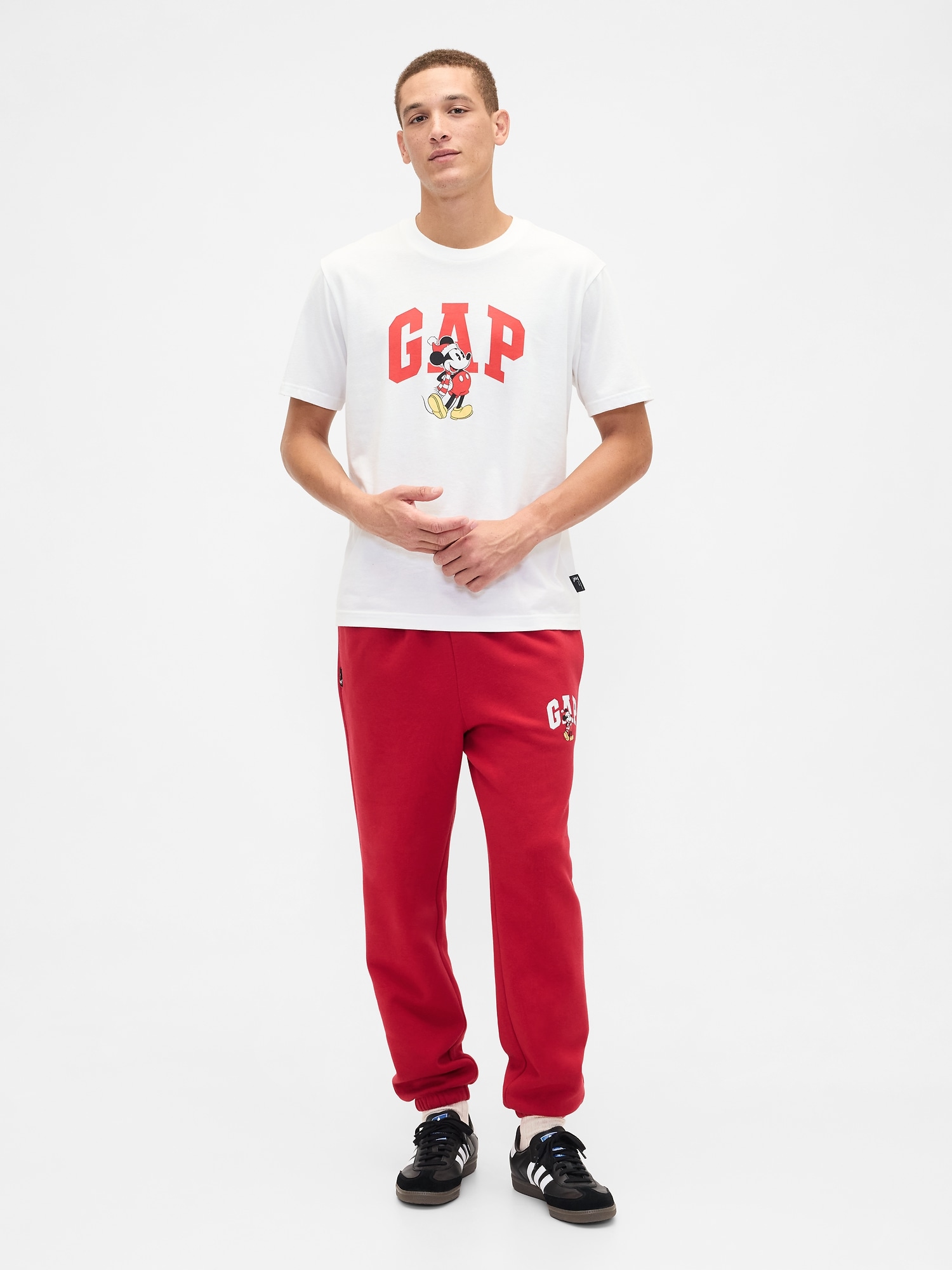 Gap × Disney Mickey Mouse Relaxed Logo Joggers - Modern Red