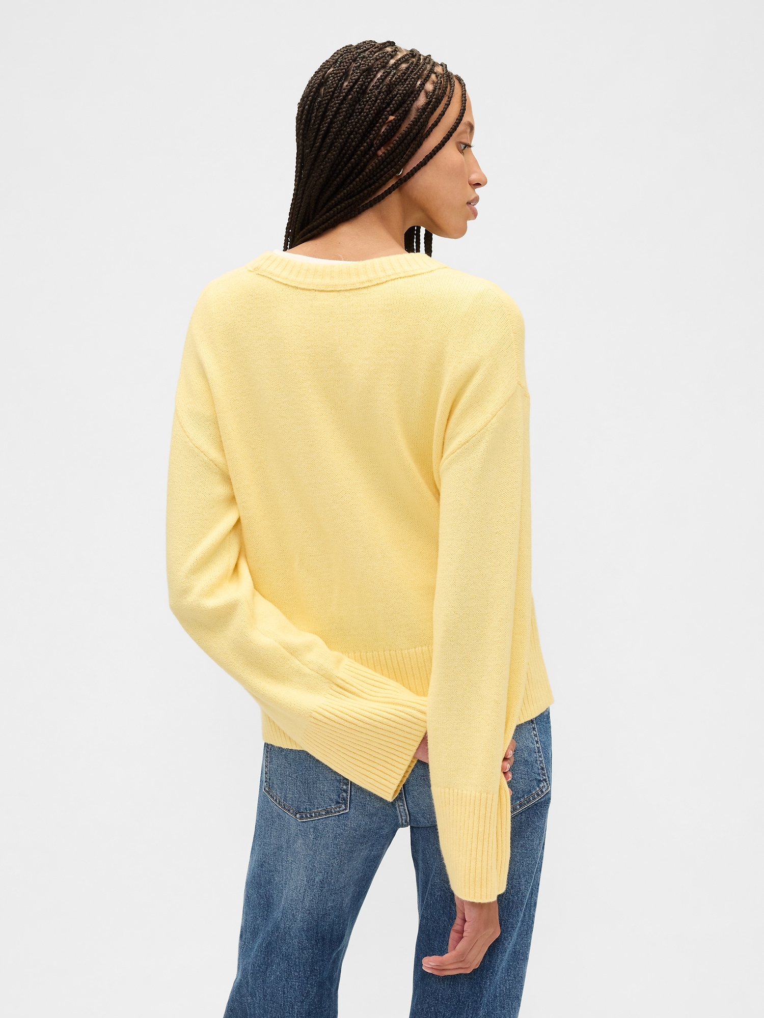 Gap Factory Cashsoft Relaxed Crewneck Sweater In Yellow