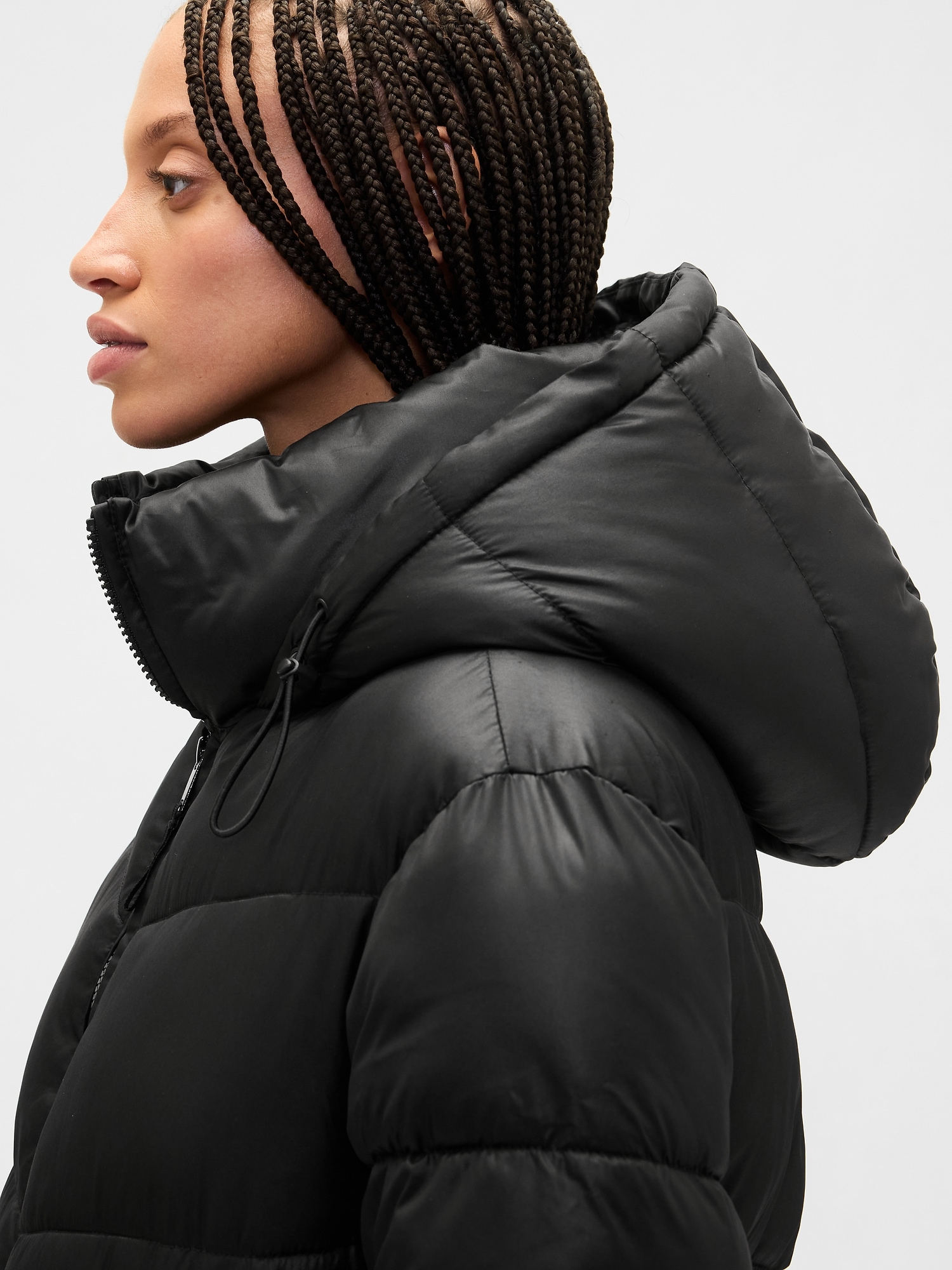 Gap Factory Coldcontrol Max Midi Puffer Coat In Black