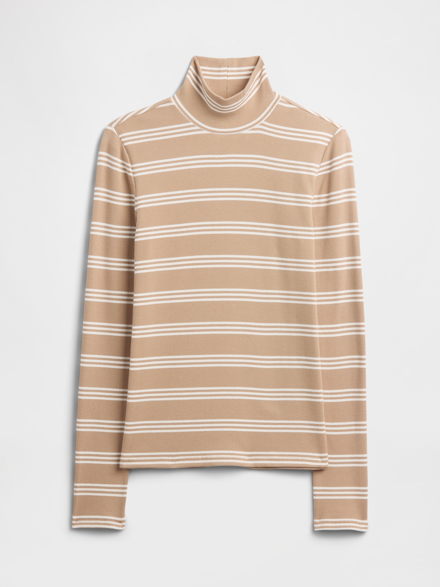 Gap Factory Ribbed Turtleneck T-shirt In Nude