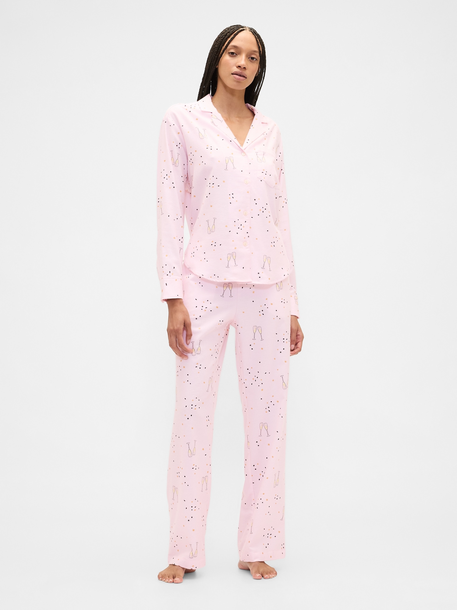 Flannel Pull-On PJ Pants - Pink Champagne