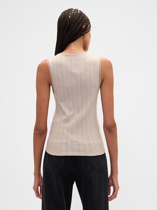 Image number 2 showing, Sleeveless Pointelle Top