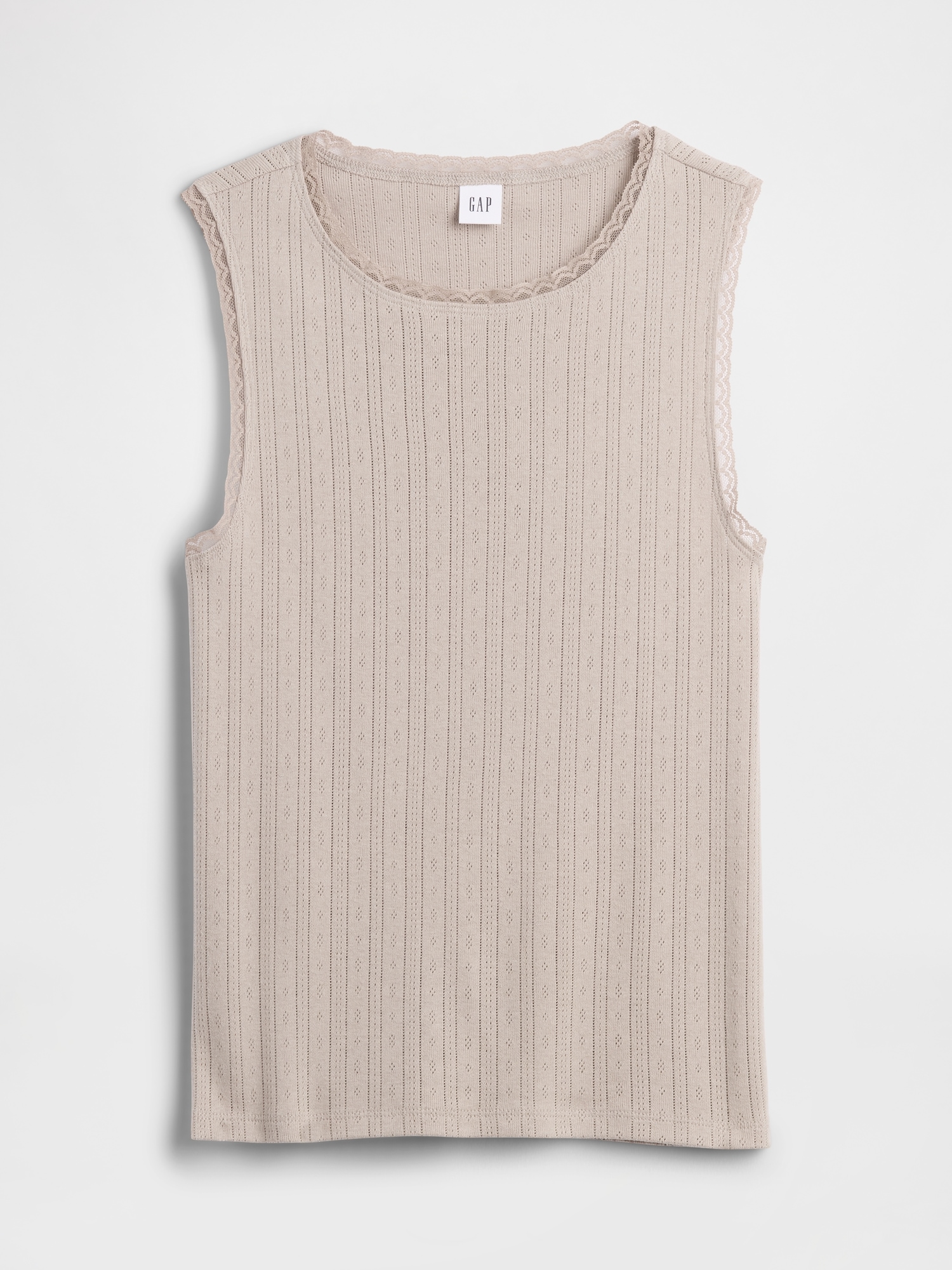 Gap Factory Sleeveless Pointelle Top In Neutral