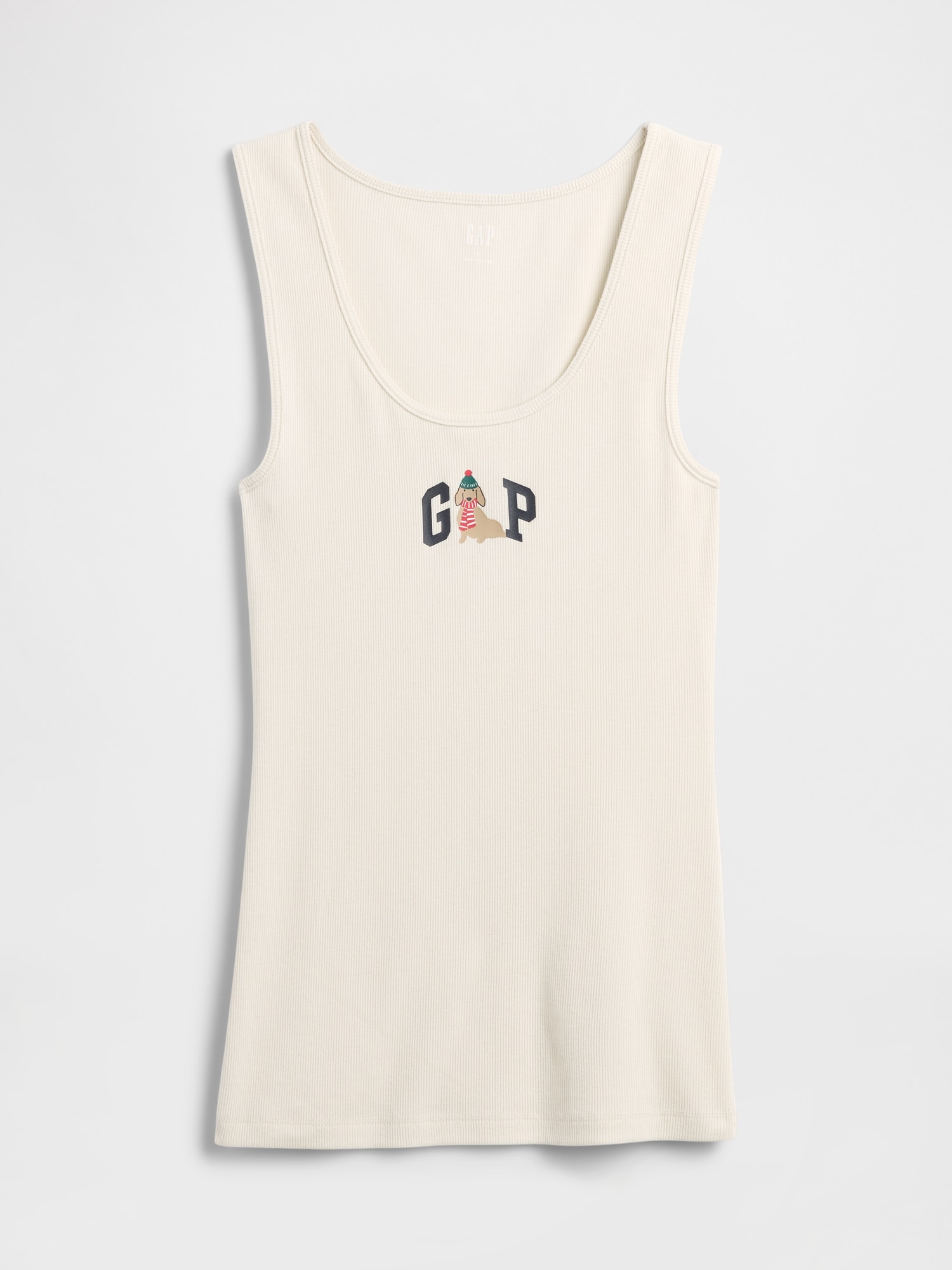 Gap Factory Gap Logo Ribbed Tank Top In White