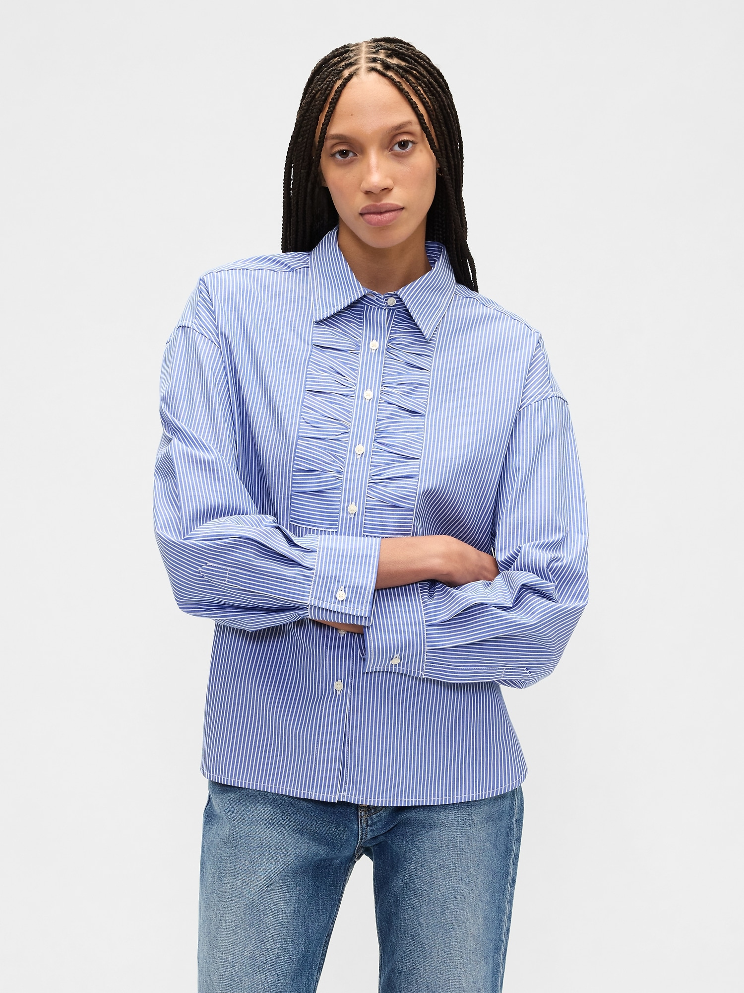 Oversized Shirt in Poplin - Matisse Blue