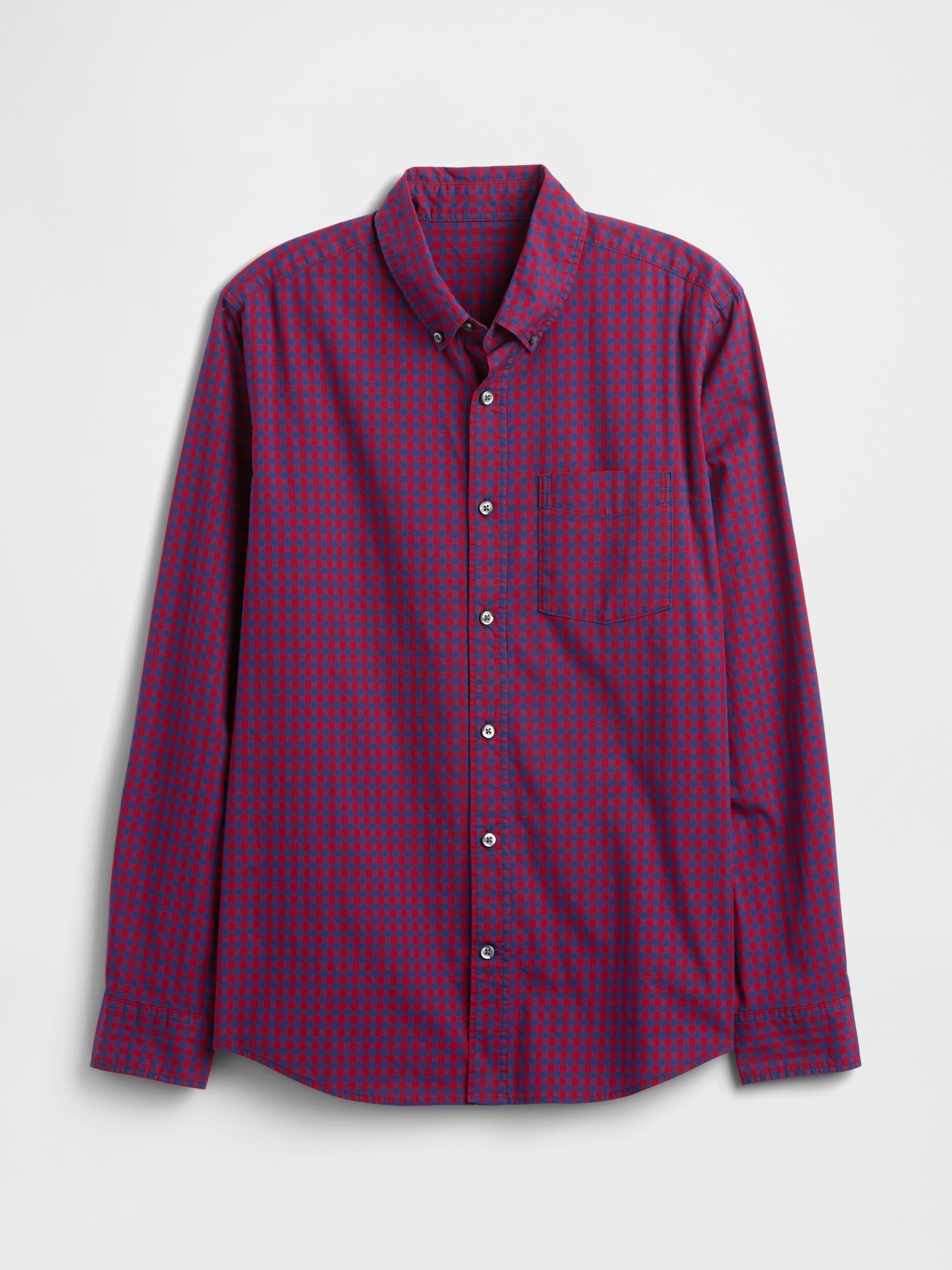 Gap Factory Stretch Poplin Shirt In Standard Fit In Purple