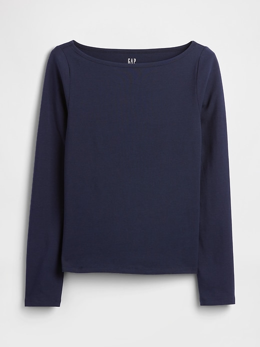 Image number 5 showing, Stretch Jersey Boatneck T-Shirt