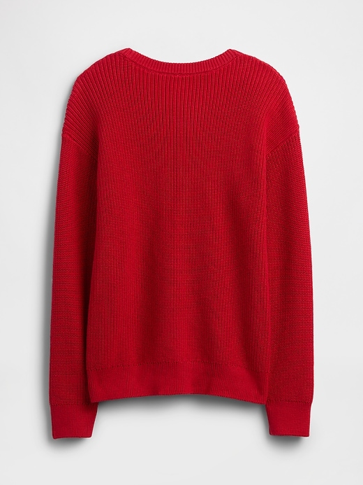 Image number 2 showing, Kids Relaxed Shaker-Stitch Crewneck Sweater