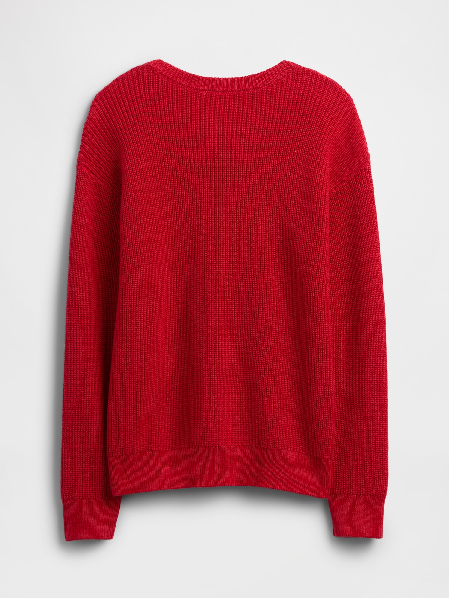 Gap Factory Kids Relaxed Shaker-stitch Crewneck Sweater In Red