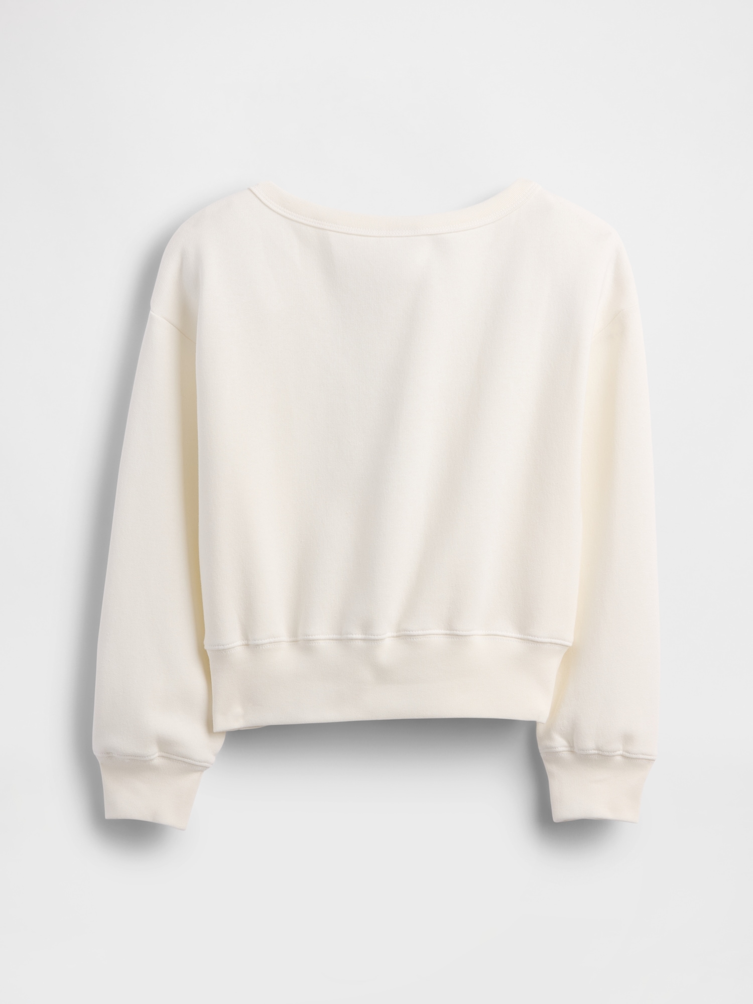Gap Factory Kids Relaxed Off-shoulder Graphic Sweatshirt In White