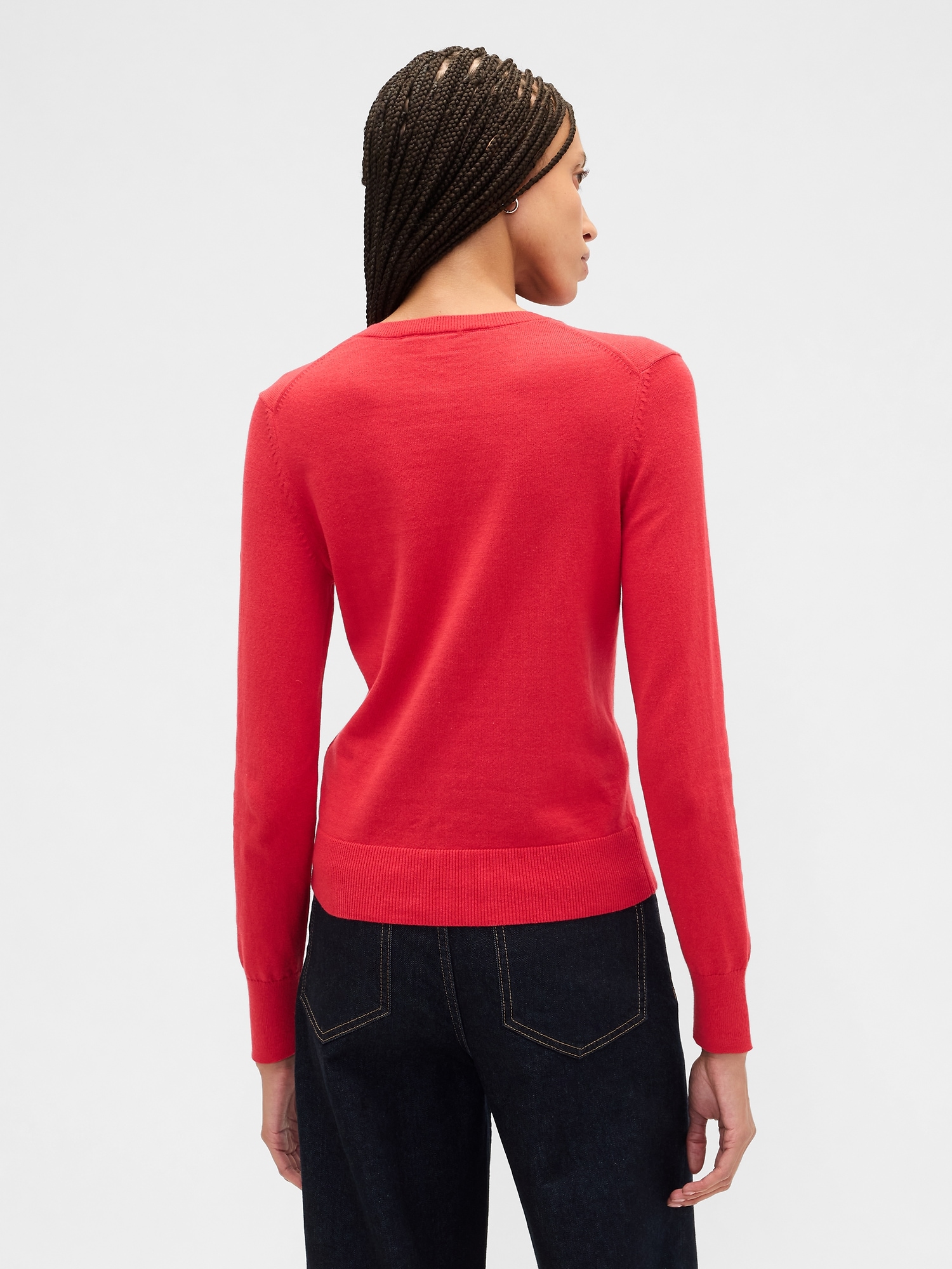 Gap Factory Crewneck Cardigan In Red