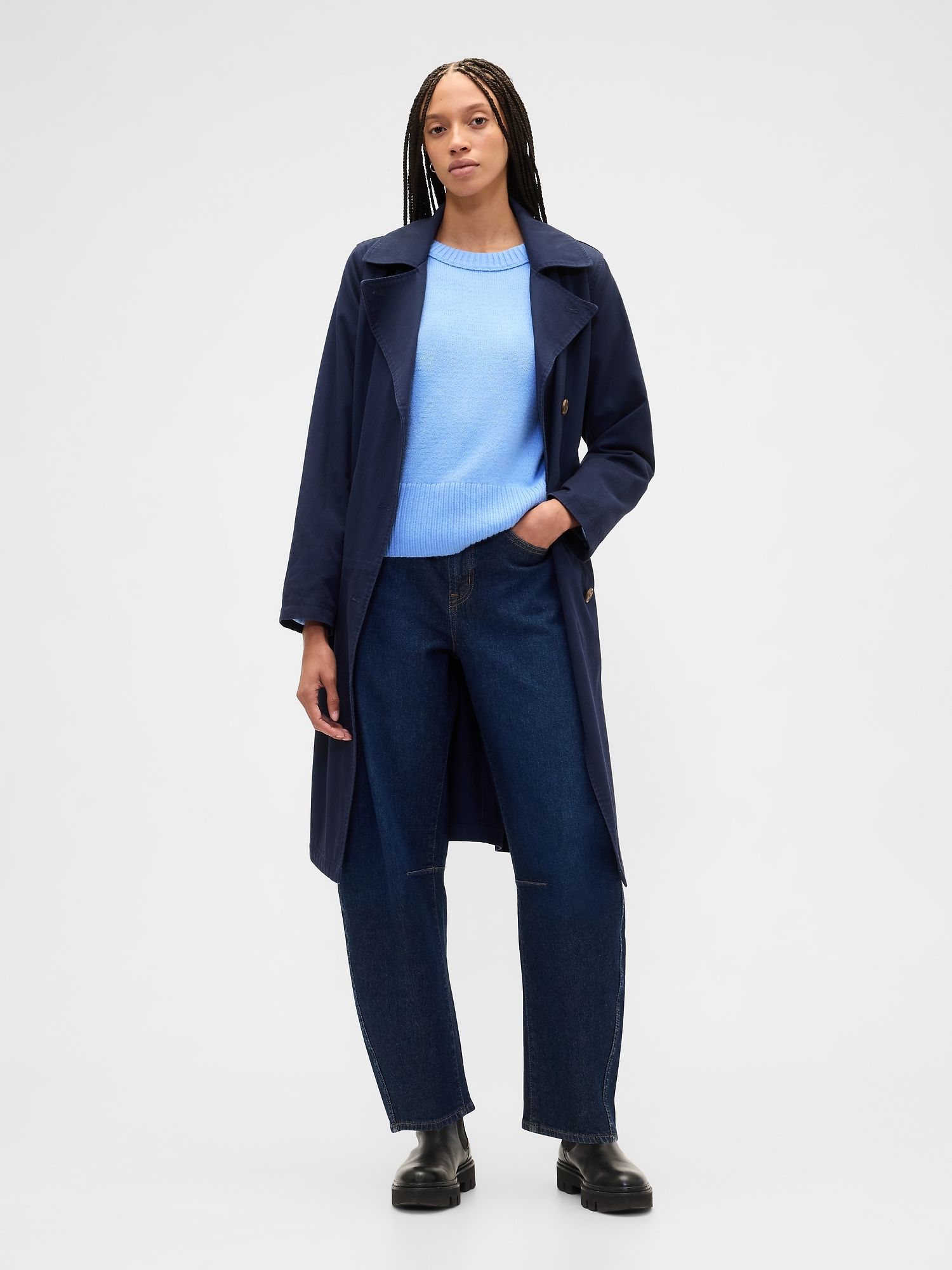 Gap Factory Cashsoft Relaxed Crewneck Sweater In Blue