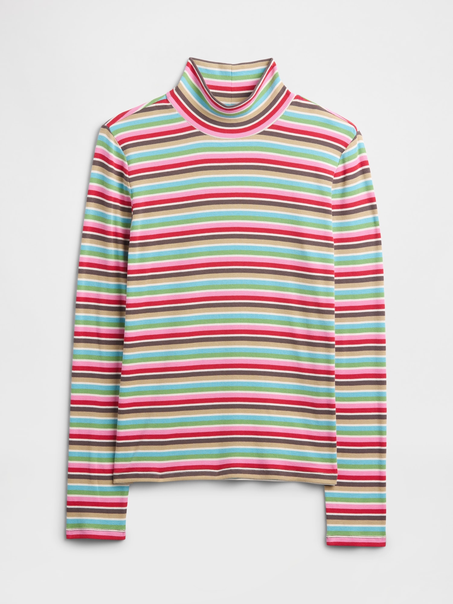Gap Factory Ribbed Turtleneck T-shirt In Multi