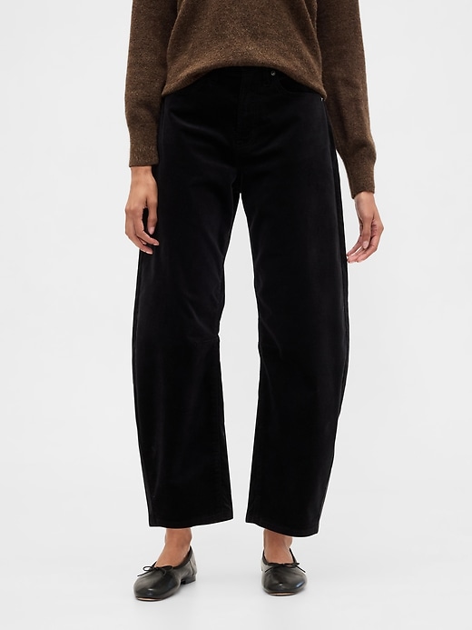 Image number 2 showing, High Rise Barrel Velvet Pants