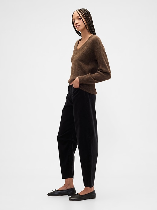 Image number 3 showing, High Rise Barrel Velvet Pants