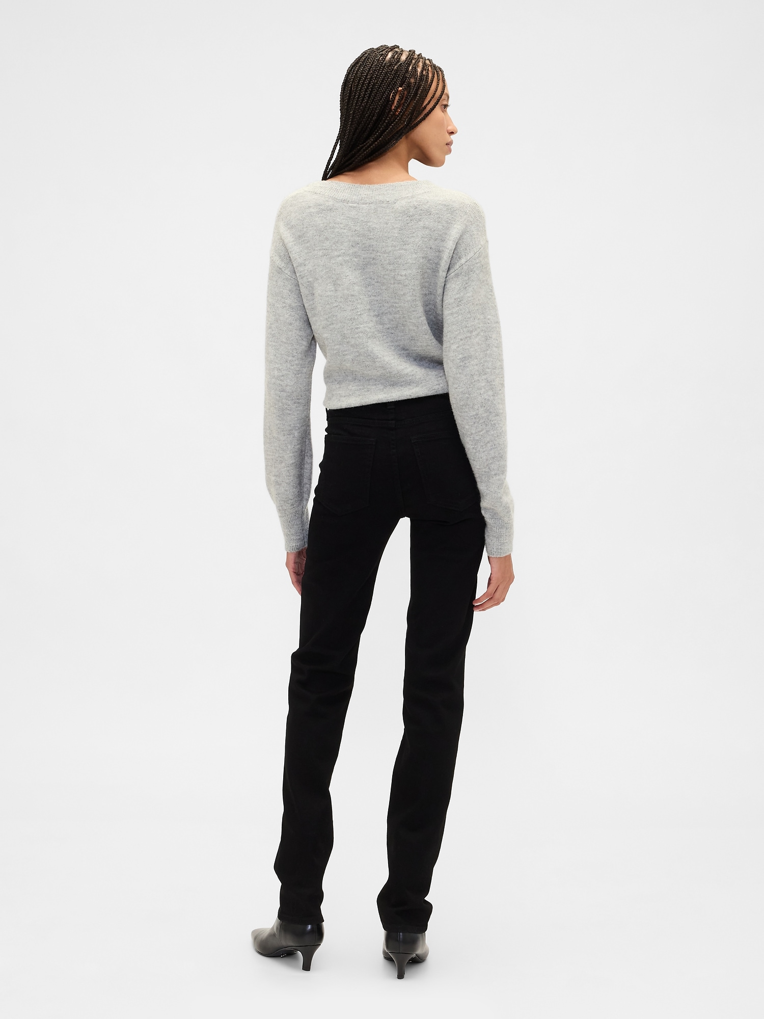 Gap Factory Mid Rise Classic Straight Jeans In Black