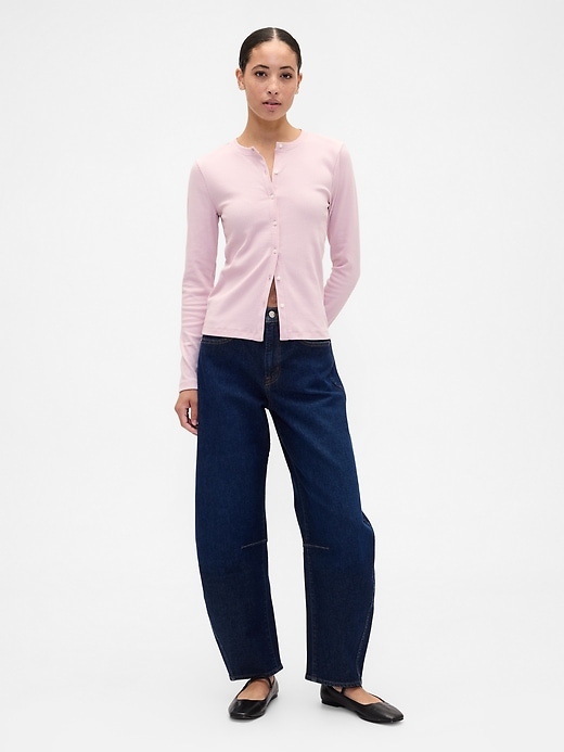 Image number 3 showing, Ribbed Button-Up Top