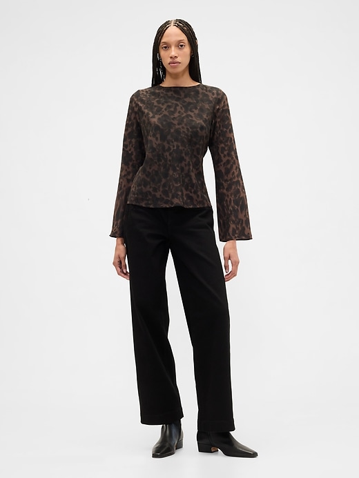 Image number 3 showing, Bell Sleeve Boatneck Top