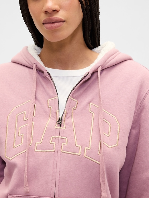 Image number 4 showing, Relaxed Gap Logo Sherpa-Lined Zip Hoodie