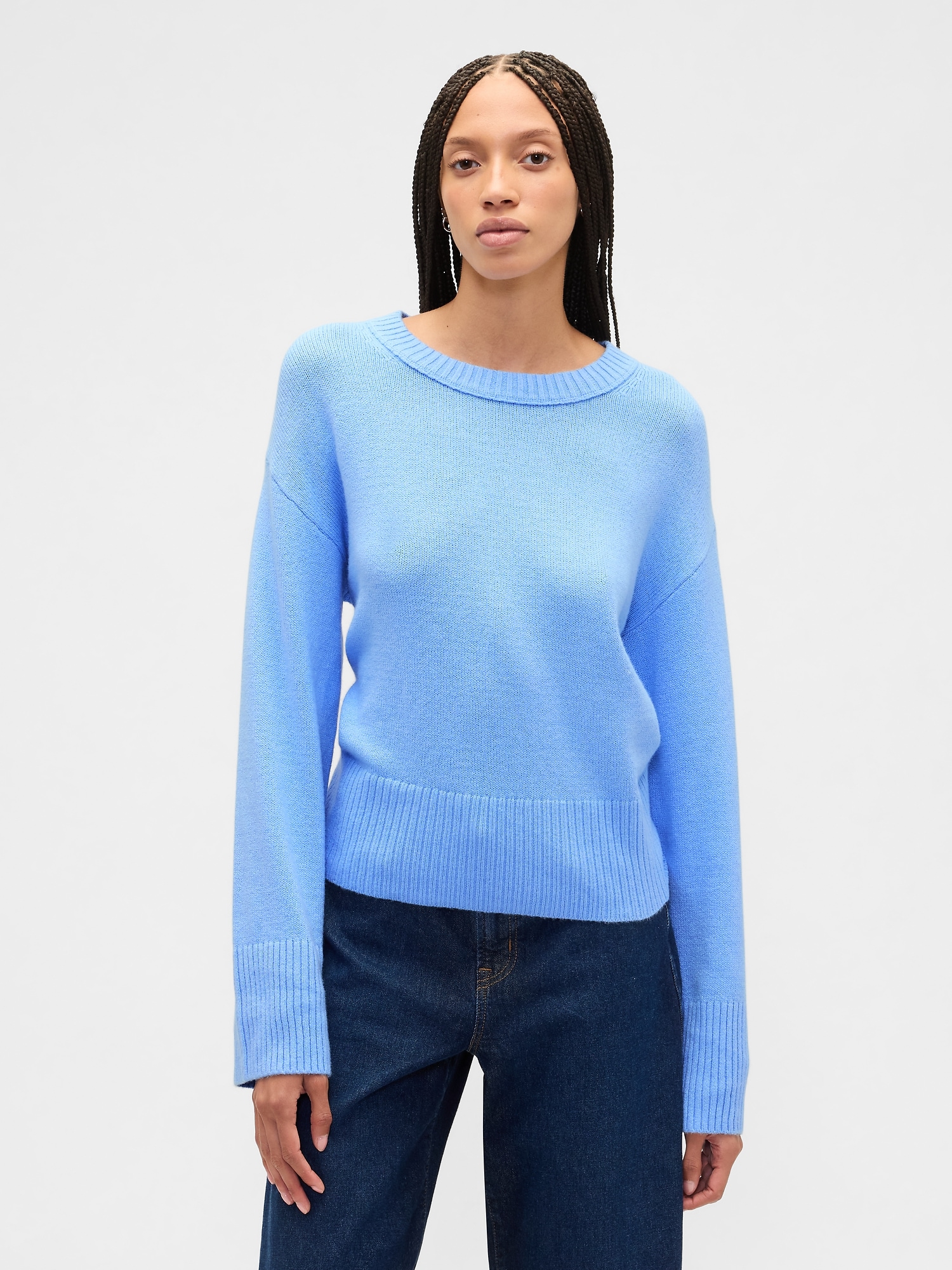 CashSoft Relaxed Crewneck Sweater - Wind Blue