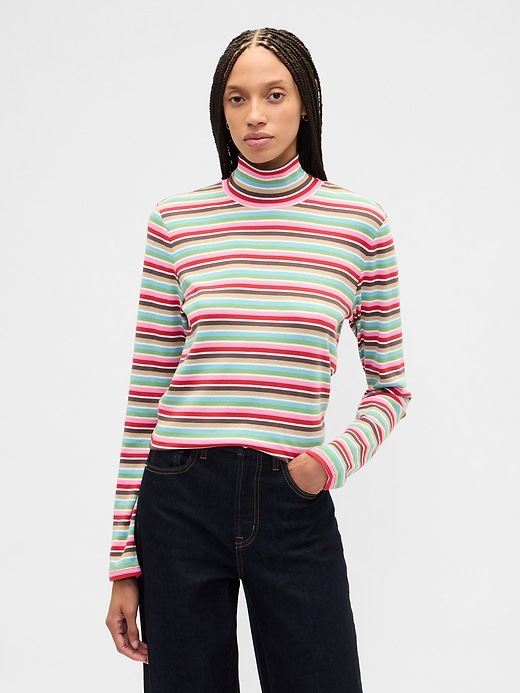 Image number 1 showing, Ribbed Turtleneck T-Shirt