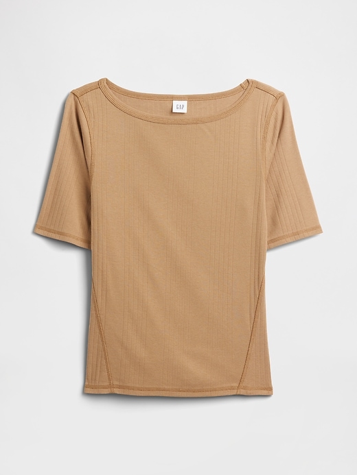 Image number 5 showing, Modern Ribbed Boatneck T-Shirt
