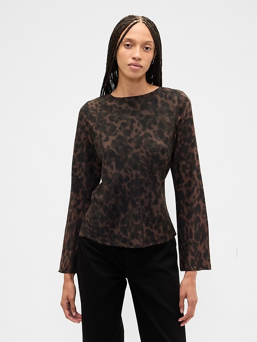 Image number 1 showing, Bell Sleeve Boatneck Top