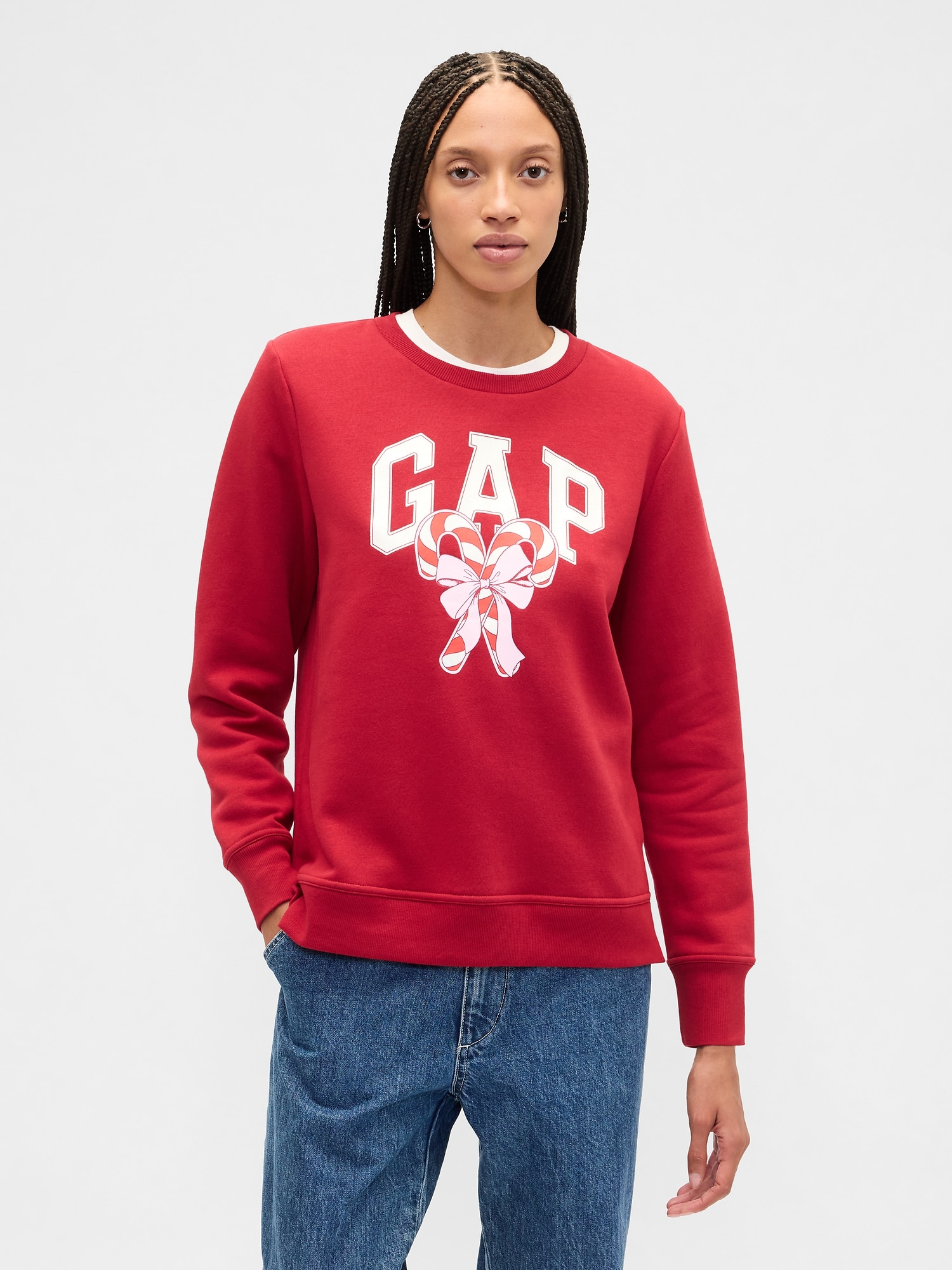 Gap Factory Relaxed Gap Logo Sweatshirt In Red