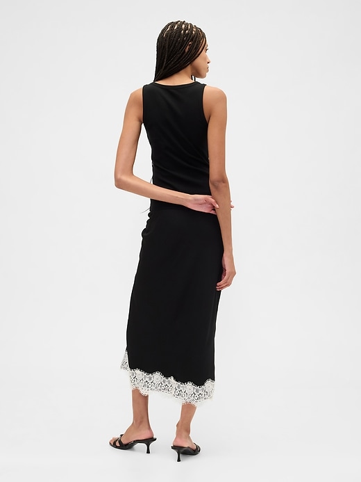 Image number 2 showing, Satin Lace-Hem Slip Skirt