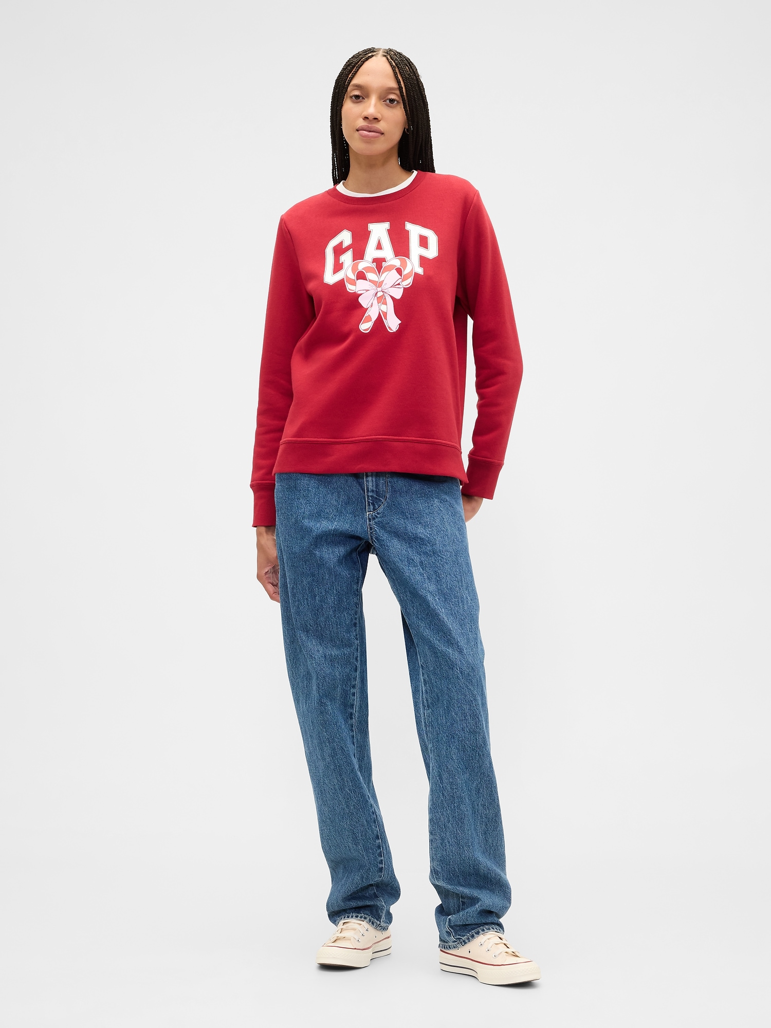 Gap Factory Relaxed Gap Logo Sweatshirt In Red