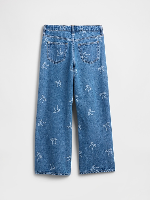 Image number 2 showing, Kids High Rise Print Wide-Leg Ankle Jeans