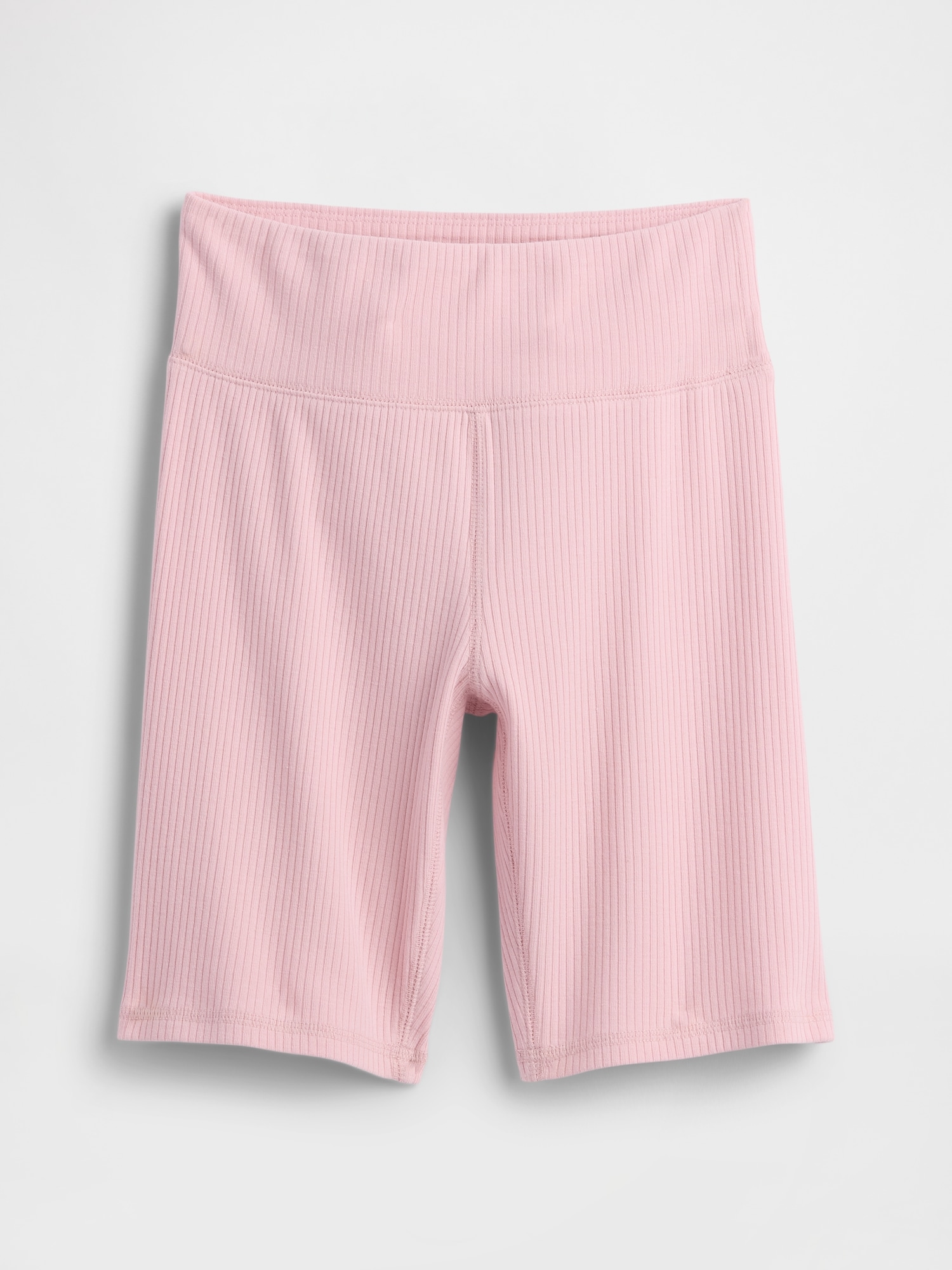 Kids Ribbed Bike Shorts - Pure Pink
