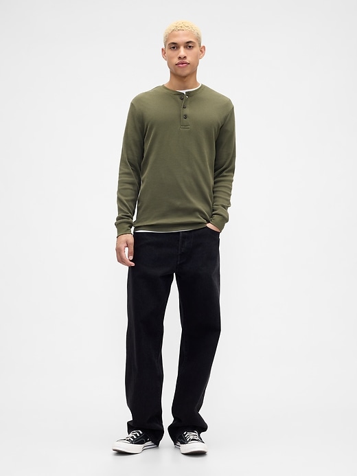 Image number 3 showing, Waffle-Knit Henley T-Shirt